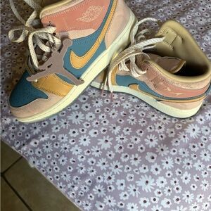 Jordan Blue and Pink Retro Sneakers